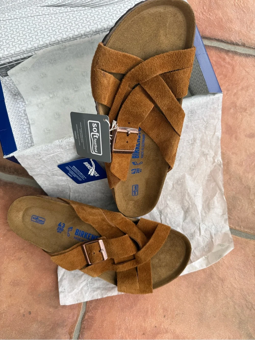Birkenstock suede crossover